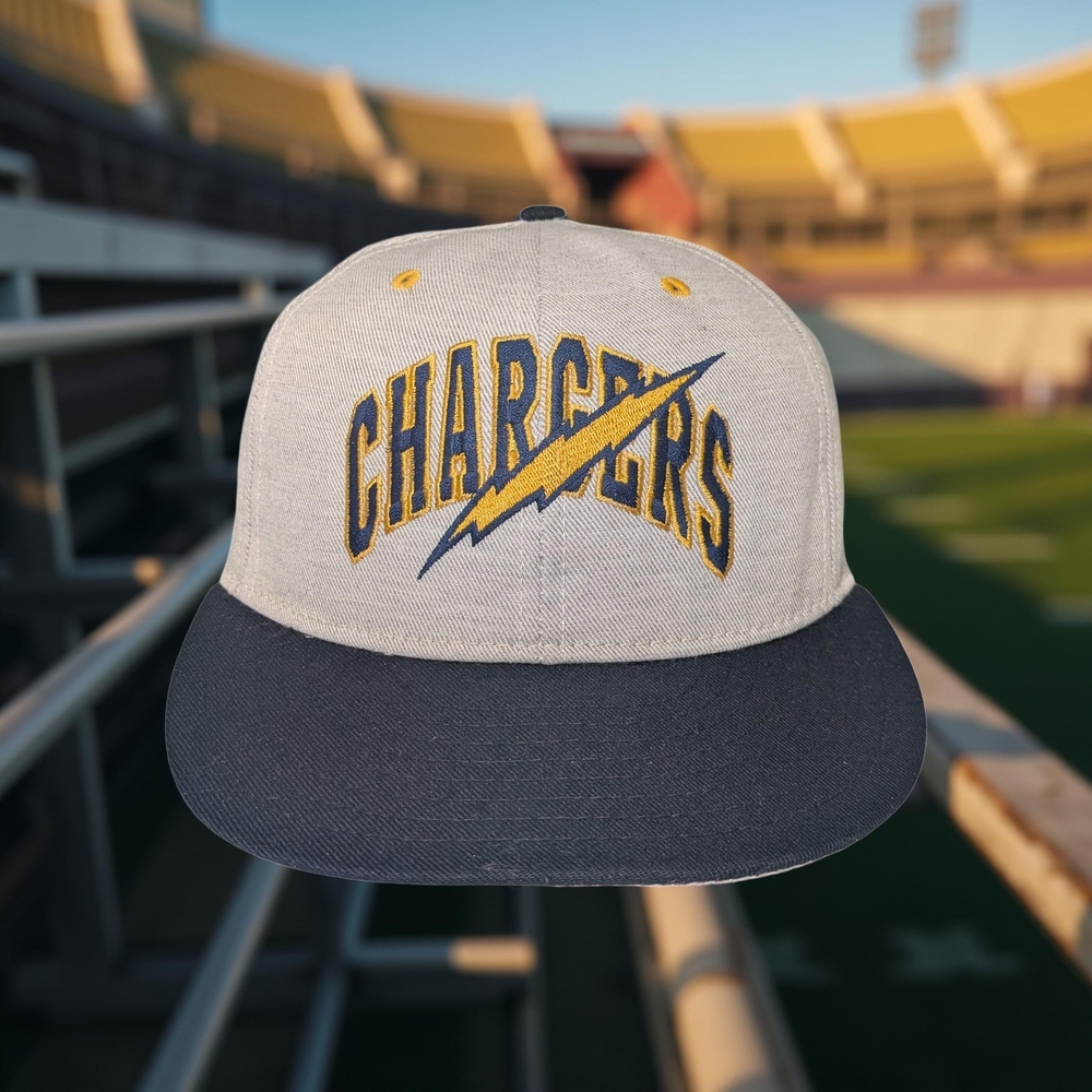 Vtg San Diego Chargers Annco DoubleLogo Fitted Hat Sz 7 3/8